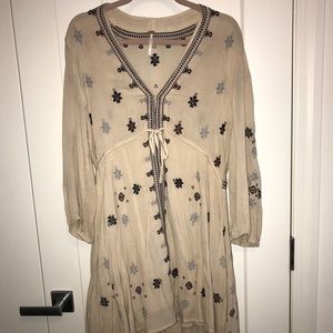 Free People Star Gazer Gauze Embroidered Dress